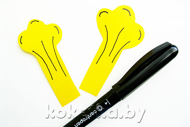 Нарисованные маркером линии и узоры на ручках солнышка
