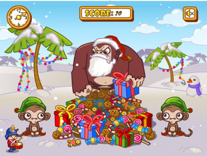 Игра Новый год для обезьянок