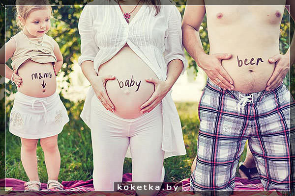 Забавные фотокомпозиции для беременных девушек