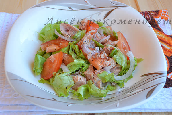 Салат из консервированного тунца для похудения: готовое блюдо