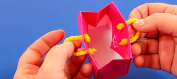 Сумочка оригами с веревочными ручками