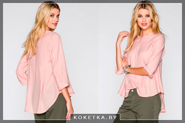 Красивая розовая блузка модная осенью 2016