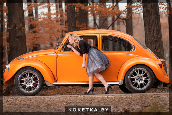 женский взгляд на цвет оранжевого автомобиля