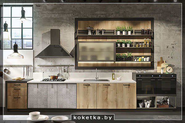 Кухня лофт - простор и простота с элементами хай-тека