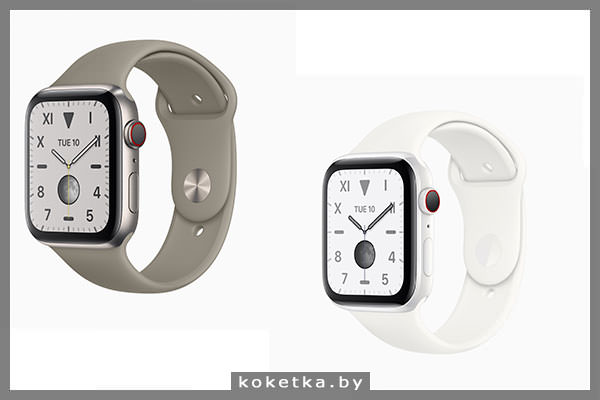 Титан и белая керамика в Apple Watch Series 5