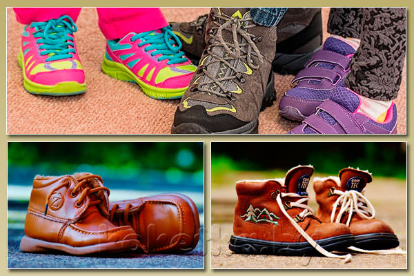 Много видов обуви для детей