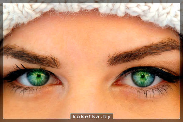 Дневной макияж для зелёно-голубых глаз 