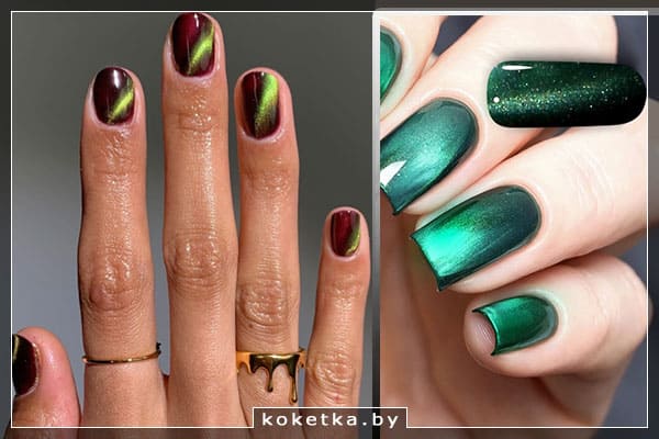 Хамелеон на контрасной базе по цвету: маникюр 2026