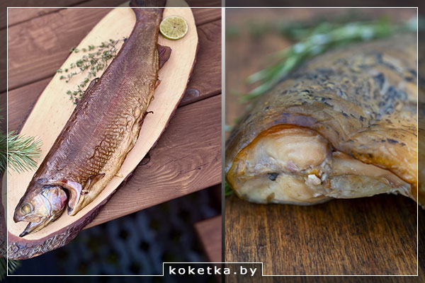 Карп и форель копчёные: горячее копчение рыбы и поставки от фермеров Карп и форель горячего копчения