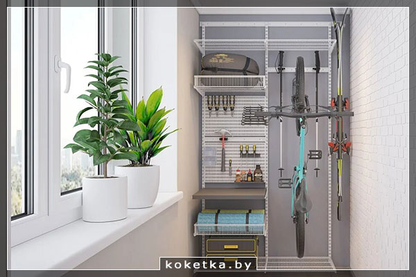 Как красиво разместить велосипед на балконе Красиво храним вещи на балконе